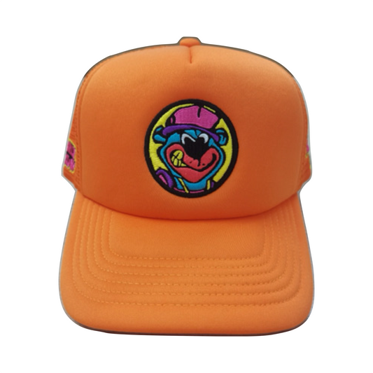 Orange Bearly Trying Trucker Hat